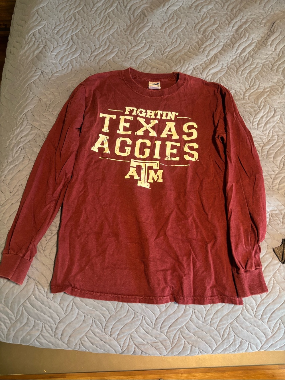 Gildan Maroon Long Sleeve Texas Aggies Graphic Tee